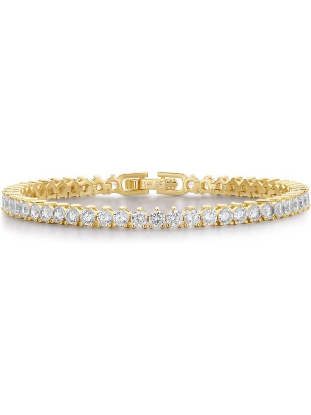 14K Gold Filled Tennis Bracelet, 3mm CZ & Opal Gemstone Jewelry, Elegant Gift
